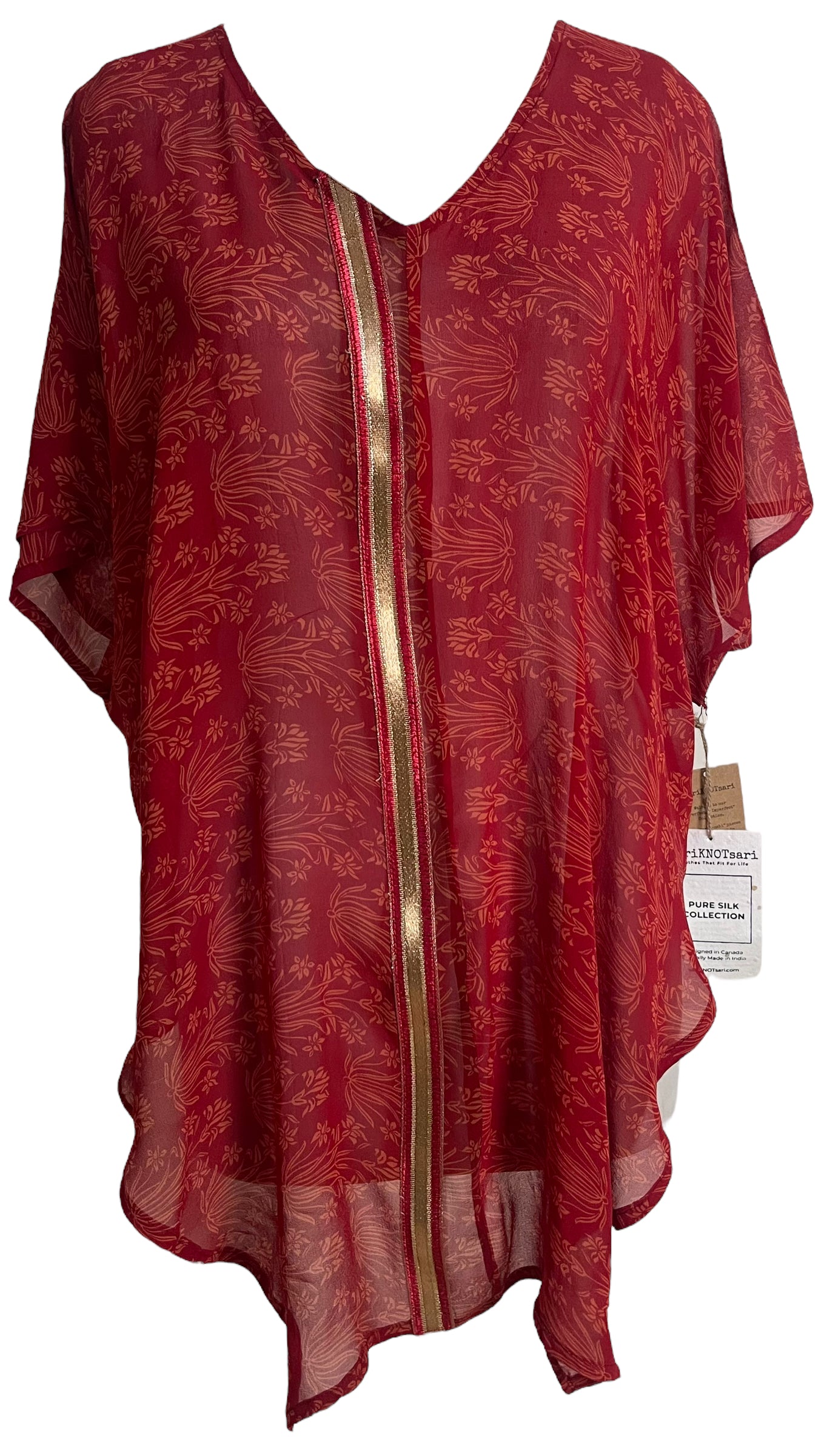 PRG5812 Sheer Wabi Sabi Pure Silk Waterfall Top