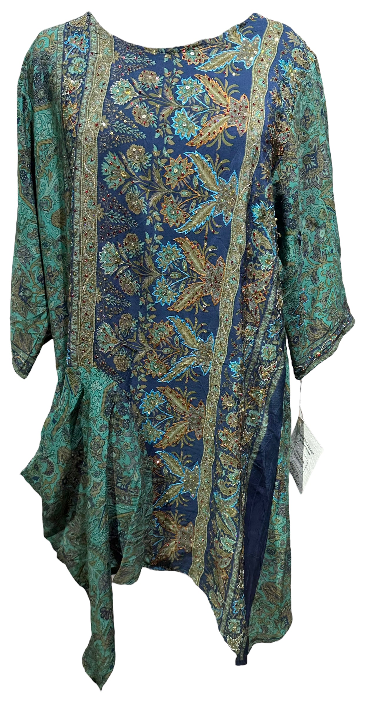 PRC4174 Avatar Pure Silk Self Pocket Tunic Dress