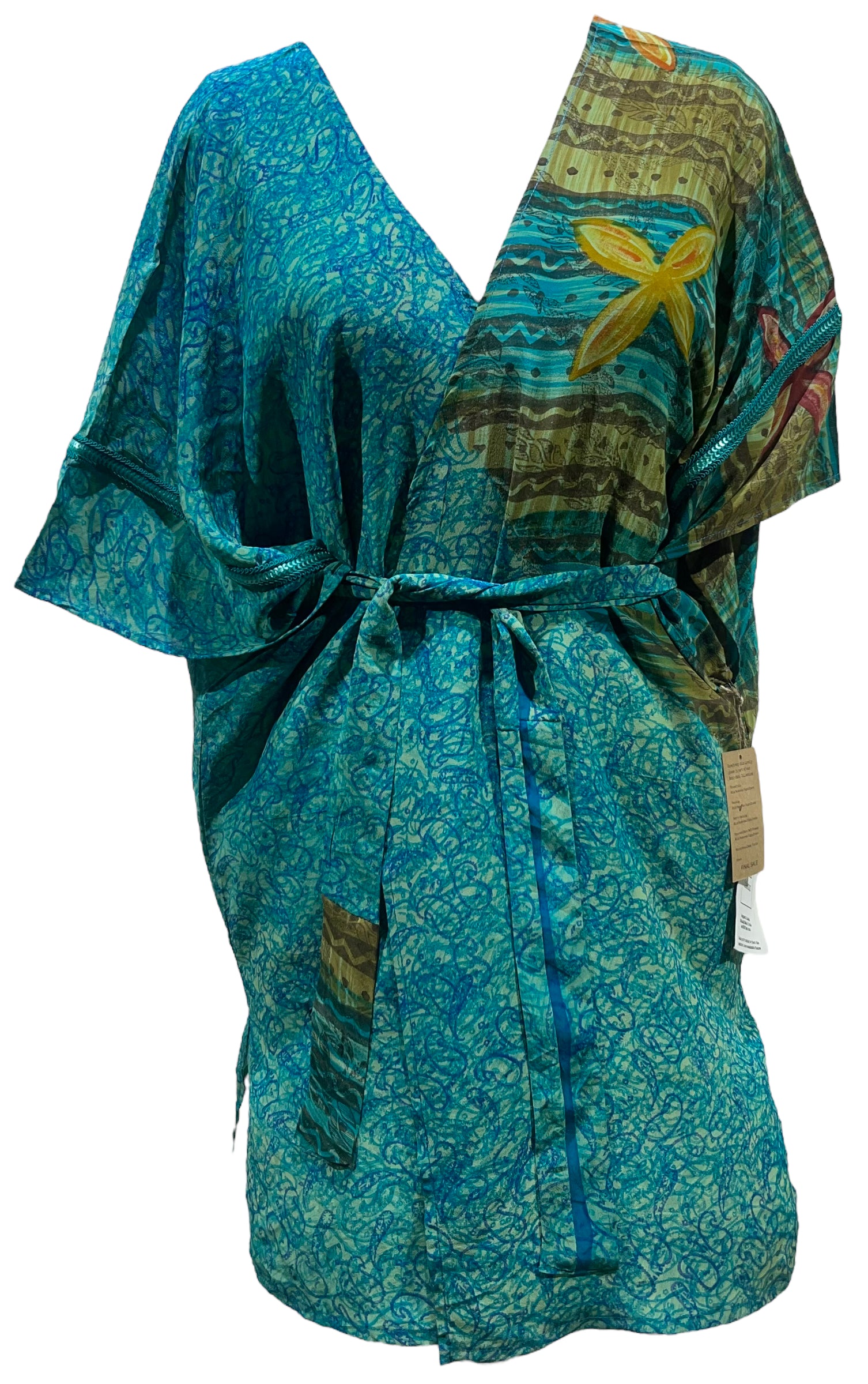 PRC5576 Avatar Pure Silk Kimono-Sleeved Jacket with Belt