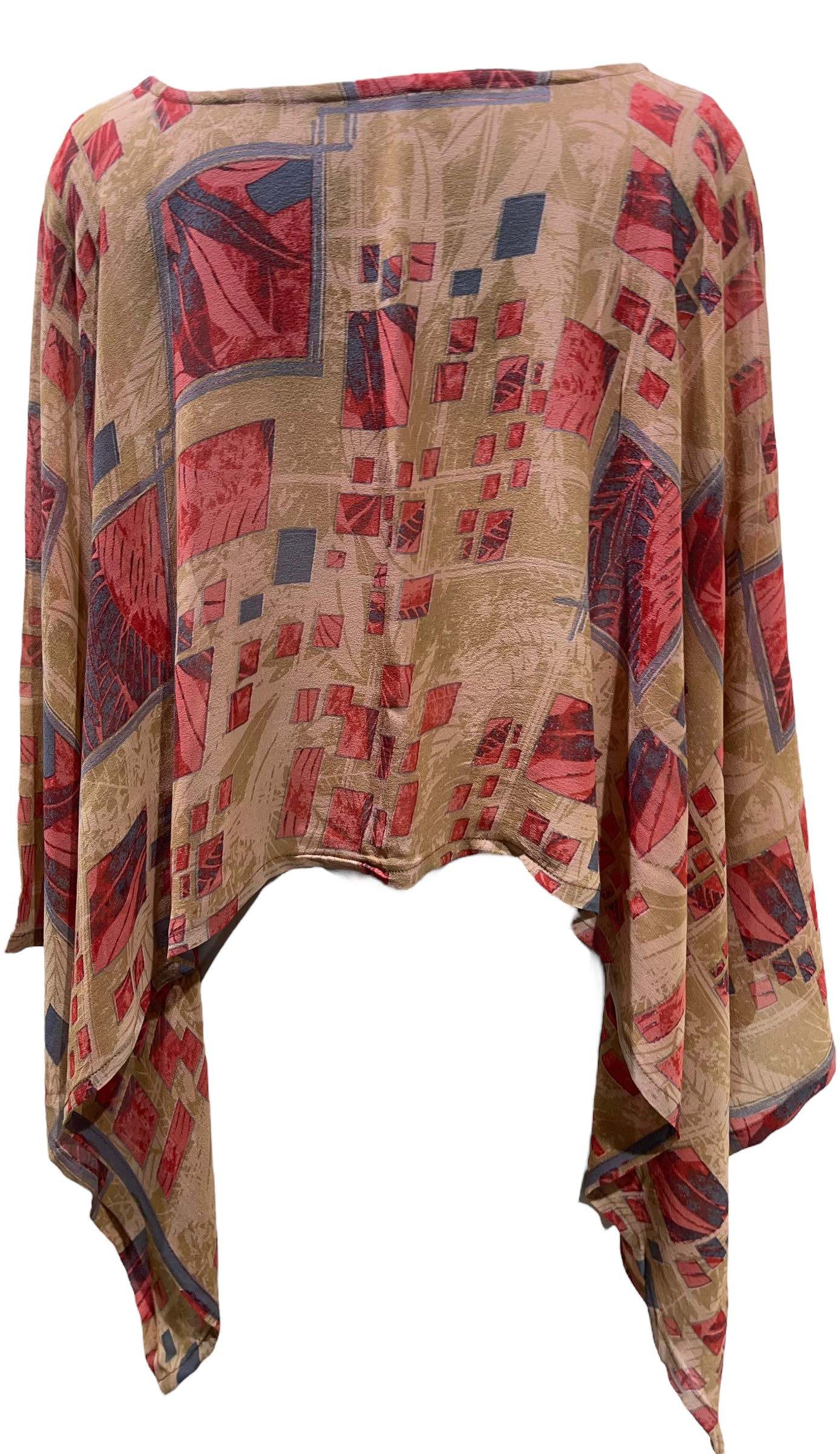 PRG5627 Sheer Wabi Sabi Pure Silk Capelet Poncho