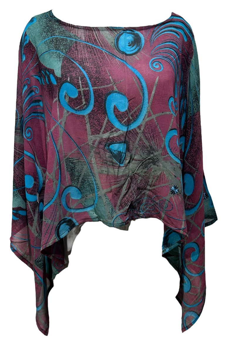 PRG4040 Sheer Avatar Pure Silk Capelet Poncho