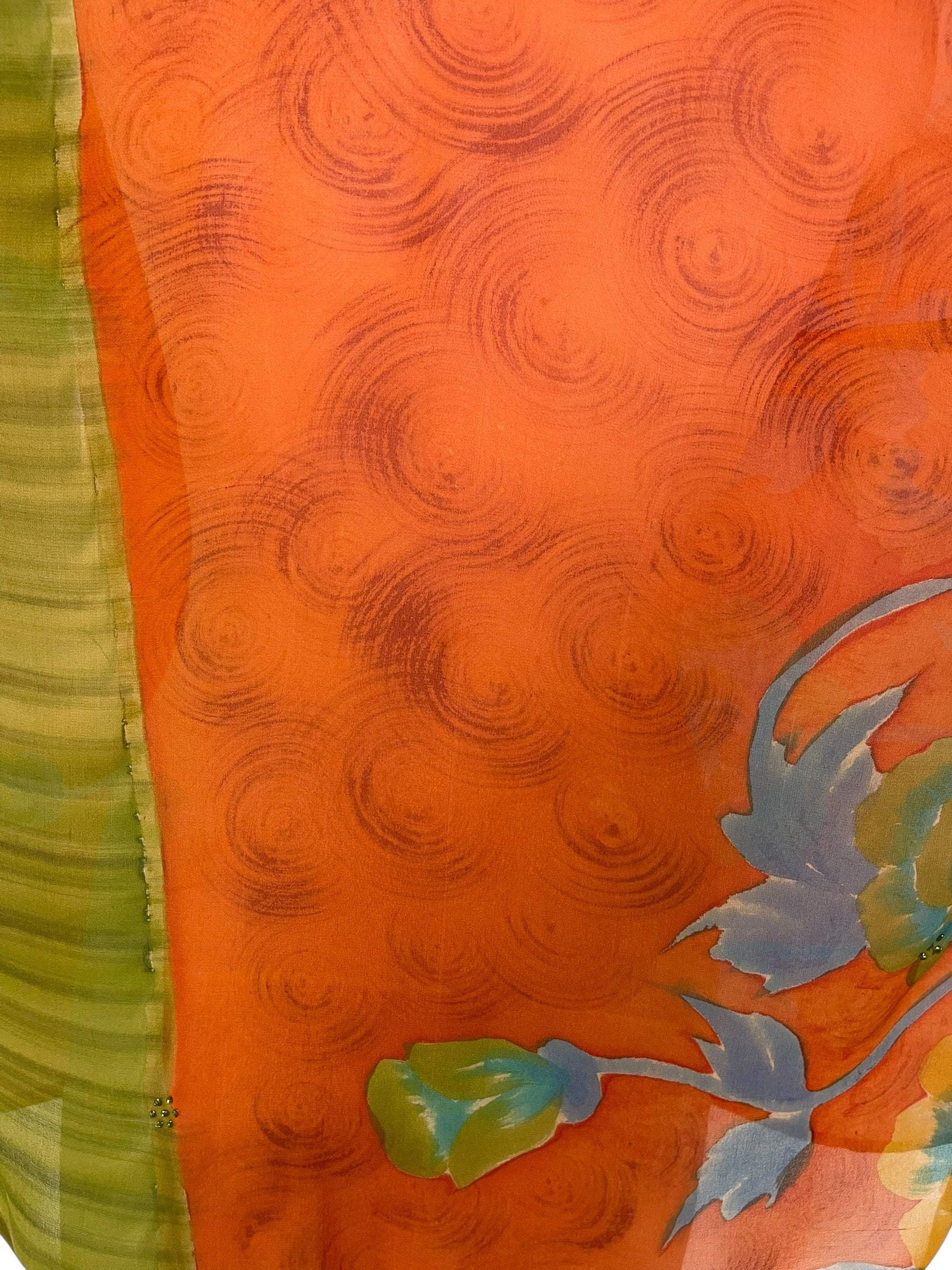 LADY LUCK PRG7140 Sheer Avatar Pure Silk Long Tunic with Side Ties