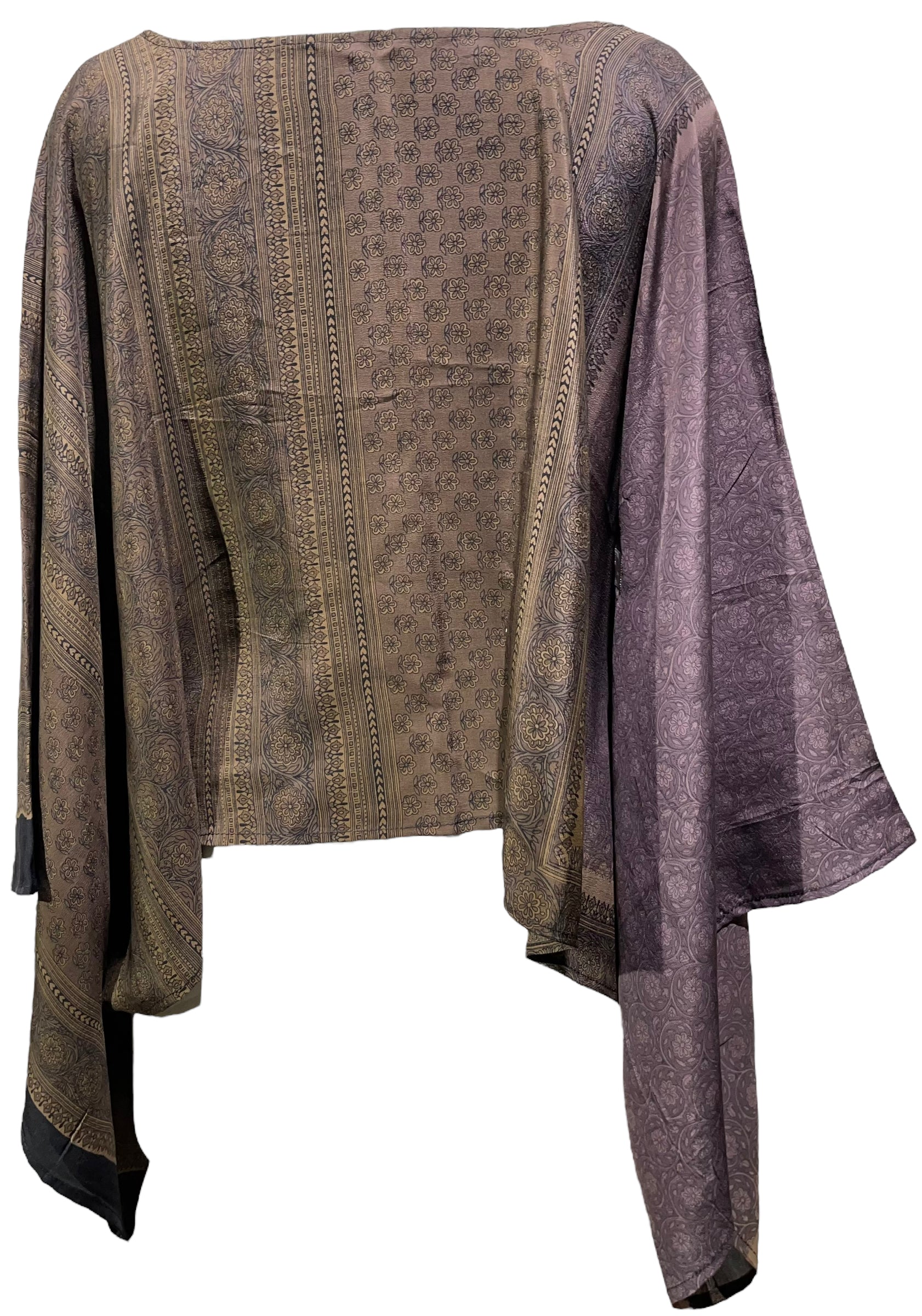 PRC4565 Wabi Sabi Pure Silk Kimono-Sleeved Top