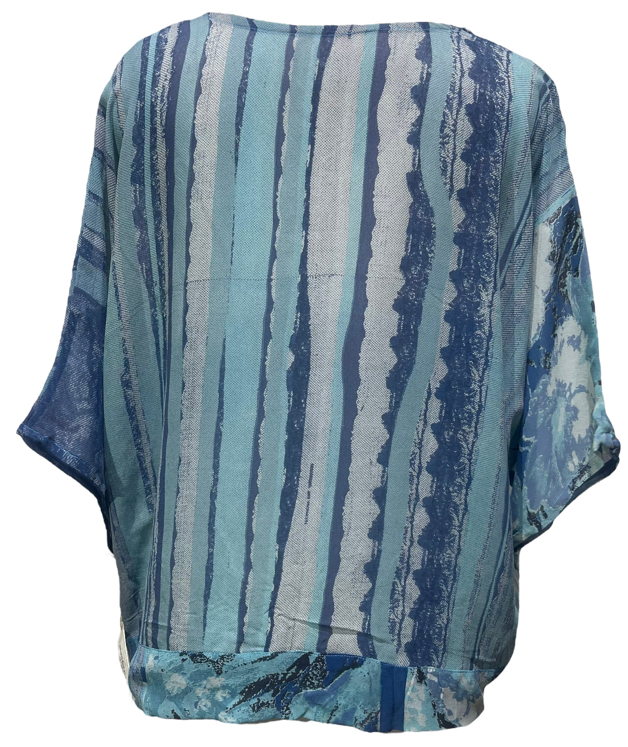 PRG3324 Sheer Avatar Pure Silk Front Tie Top
