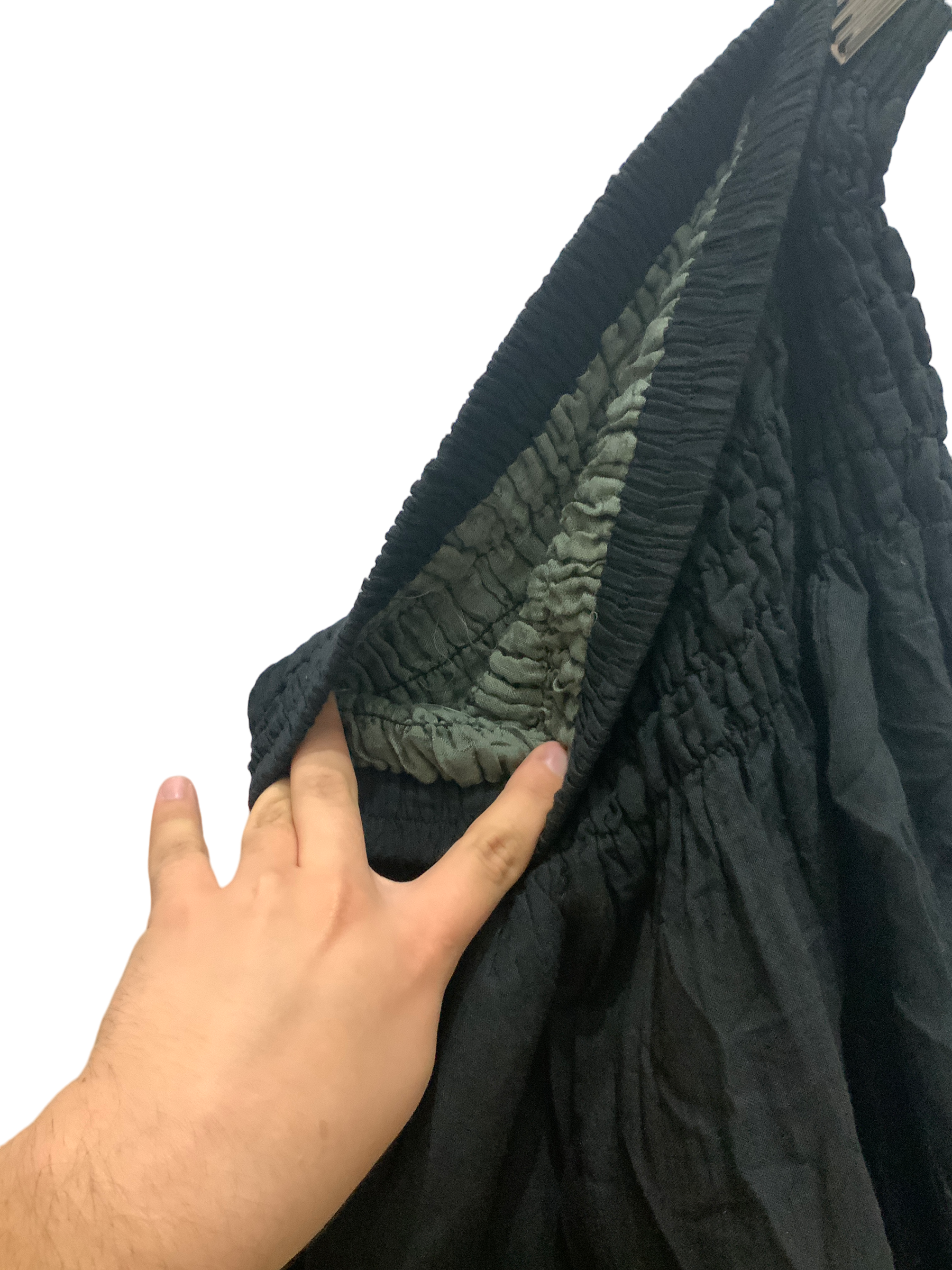 Black Cotton Voile Tiered Skirt