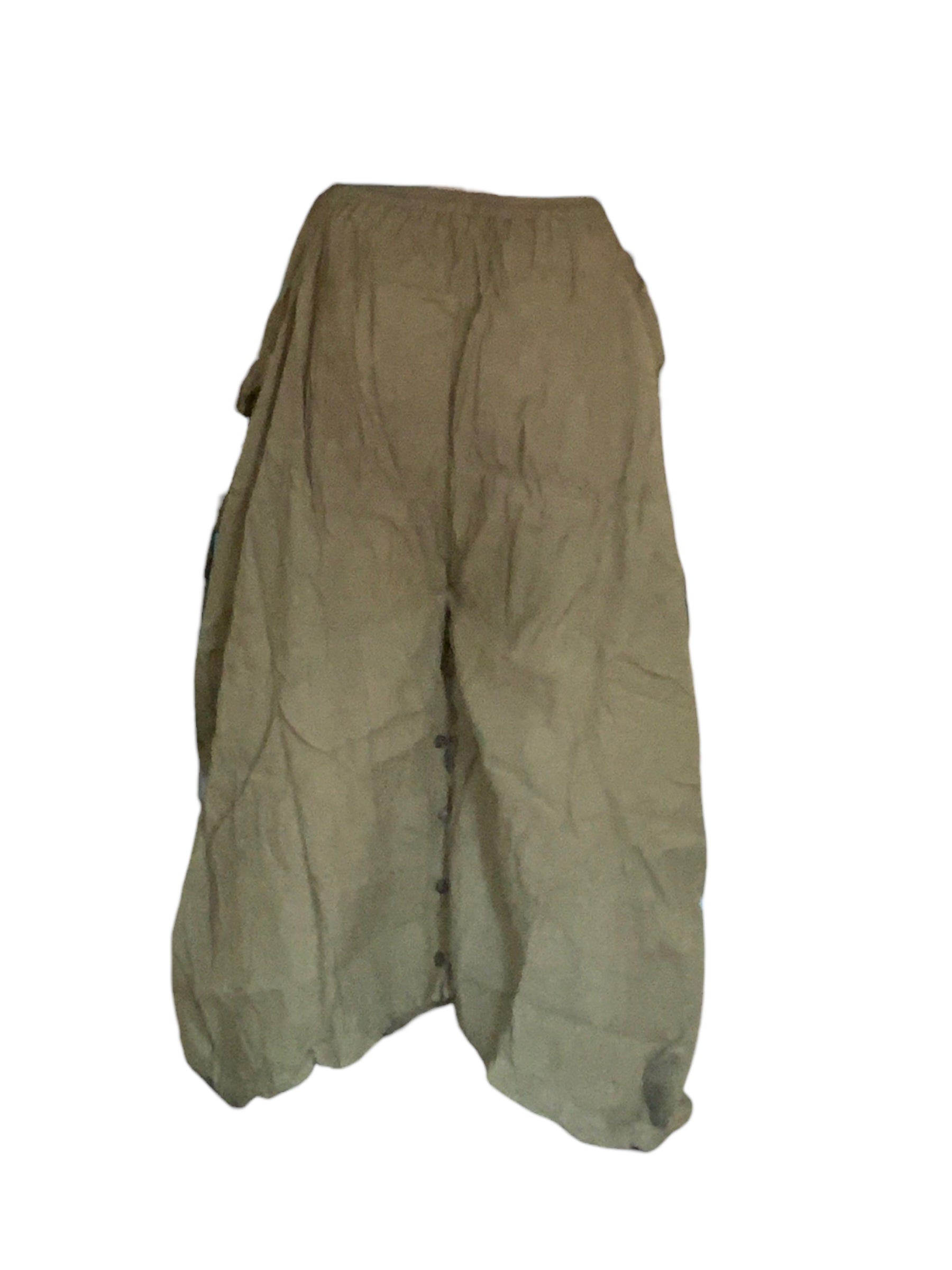 Olive Cotton Voile Tashi Versatile Pants/Skirt
