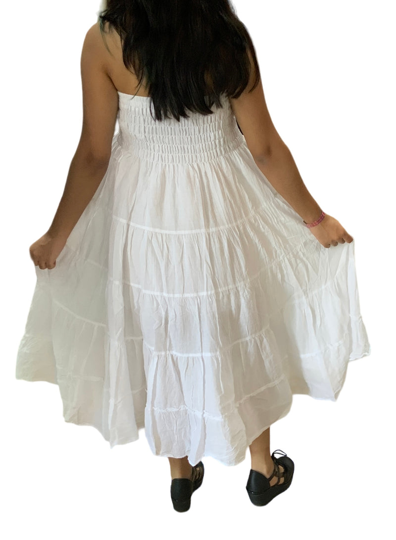 White Cotton Voile Tiered Skirt | sariKNOTsari