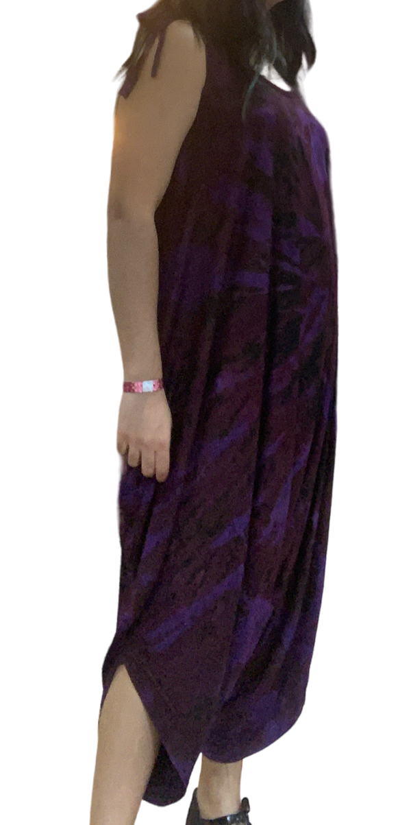 Black and Purple Tie Dye Harem Jumpsuit