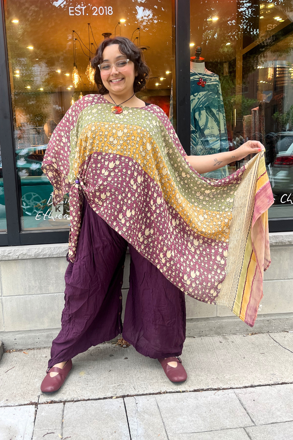 Purple Cotton Voile Tashi Versatile Pants/Skirt