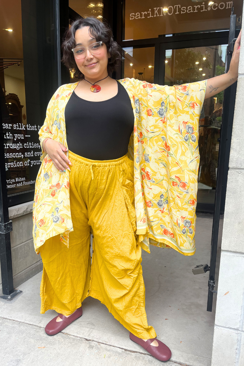 Mustard Cotton Voile Tashi Versatile Pants/Skirt