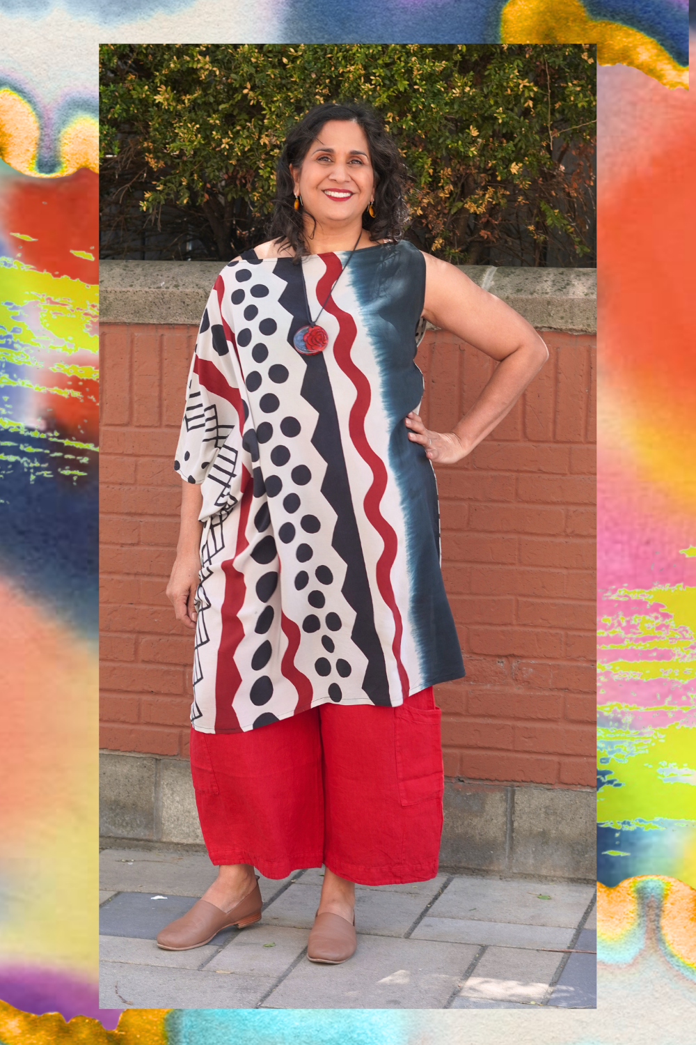 PRC8230 Wabi Sabi Pure Silk One Shoulder Dress