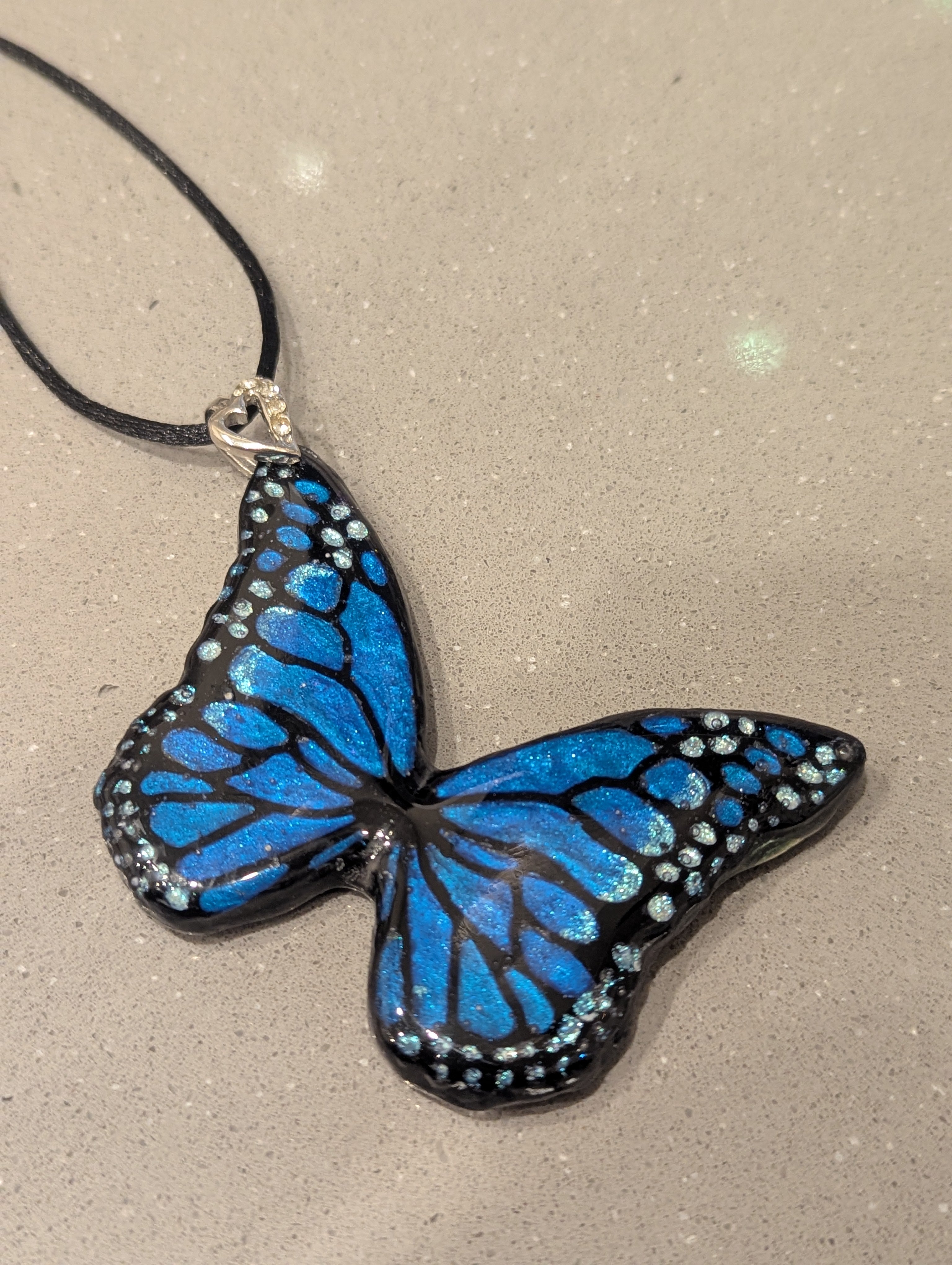 Blue Butterfly Necklace
