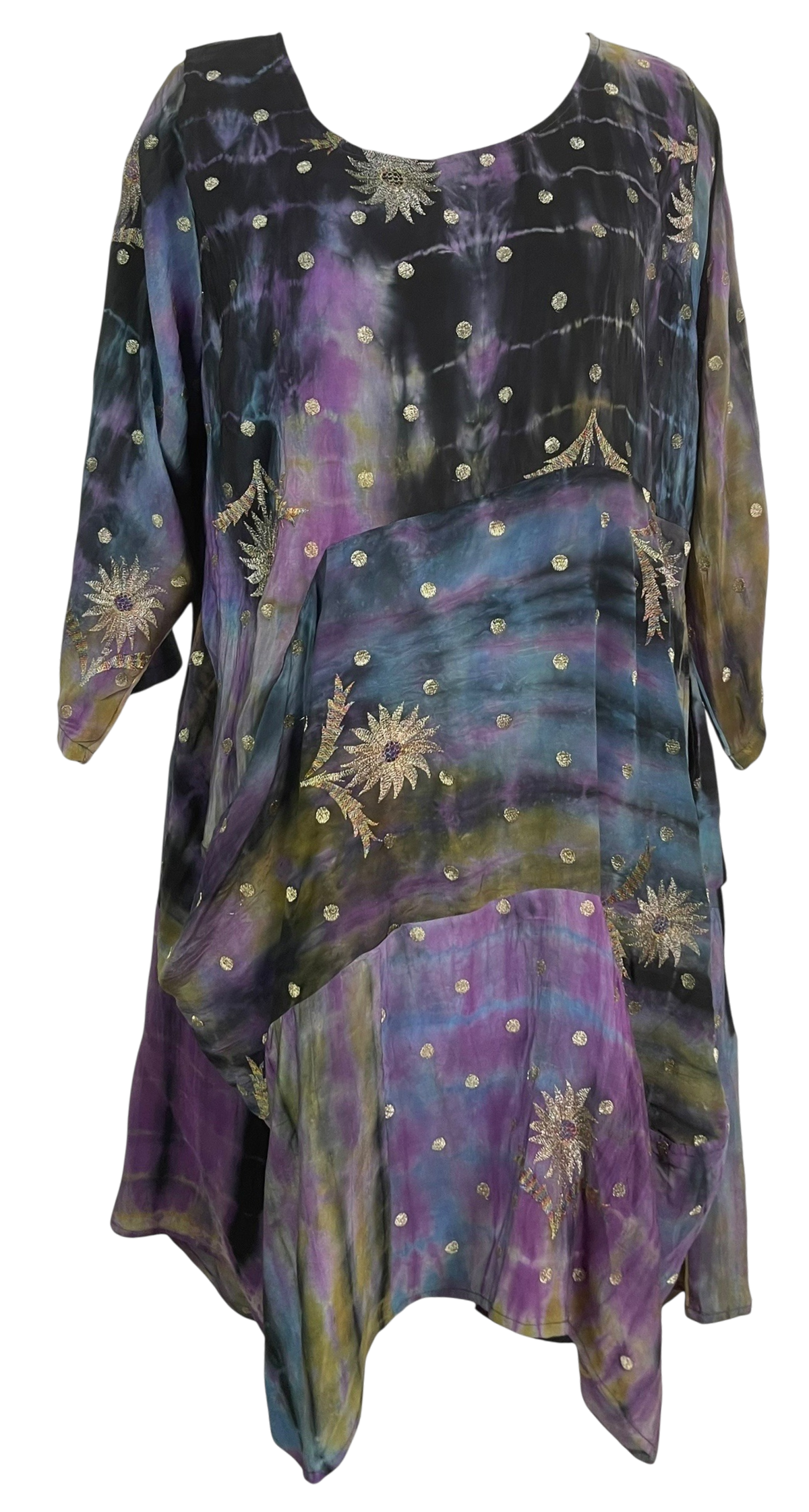 Releases Sunday at 8pm EST  PRC9149 Wabi Sabi Sculptural Pure Silk Long Tunic Dress