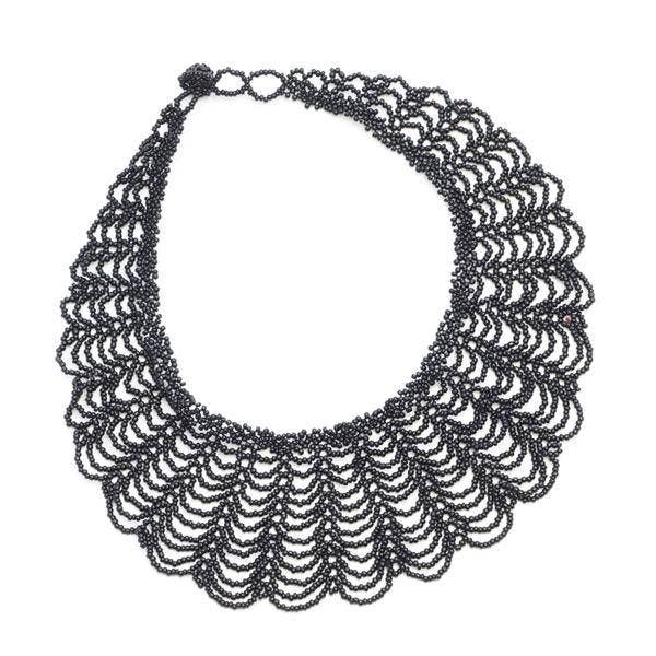 Black Lace Beaded Collar