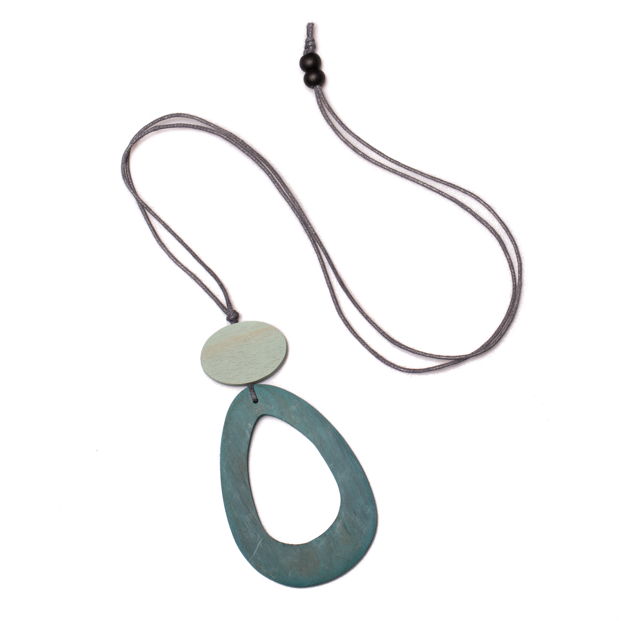 Teal Open Oval Pendant