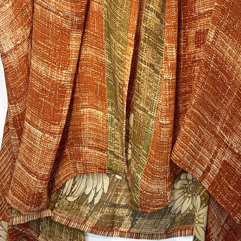 Vimba Sheer Pure Silk Versatile Vest - sariKNOTsari slow fashion bryn walker linen Hamilton sustainable fashion gifts sari not sari Hamilton Fair trade  Ethical  Artisan made  Zero waste  Up-cycled Slow Fashion  Handmade  GTA Toronto Copper Pure Upcycled vintage silk handmade recycled recycle copper pure silk travel clothing hamilton vacation cruisewear resortwear bathing suit bathingsuit vacation etsy silk clothing gifts gift dress top pants linen bryn walker alive intentions kaarigar elephants