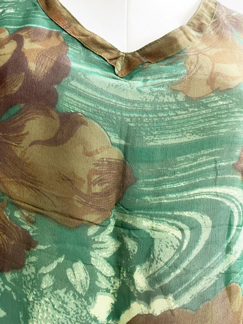 PRG772 Samorn Sheer Pure Silk Short Kaftan Tunic - sariKNOTsari slow fashion bryn walker linen Hamilton sustainable fashion gifts sari not sari Hamilton Fair trade  Ethical  Artisan made  Zero waste  Up-cycled Slow Fashion  Handmade  GTA Toronto Copper Pure Upcycled vintage silk handmade recycled recycle copper pure silk travel clothing hamilton vacation cruisewear resortwear bathing suit bathingsuit vacation etsy silk clothing gifts gift dress top pants linen bryn walker alive intentions kaarigar elephants