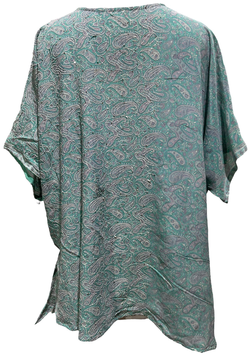 PRC3236 Valerie Pourier Pure Silk Long Tunic with Side Ties