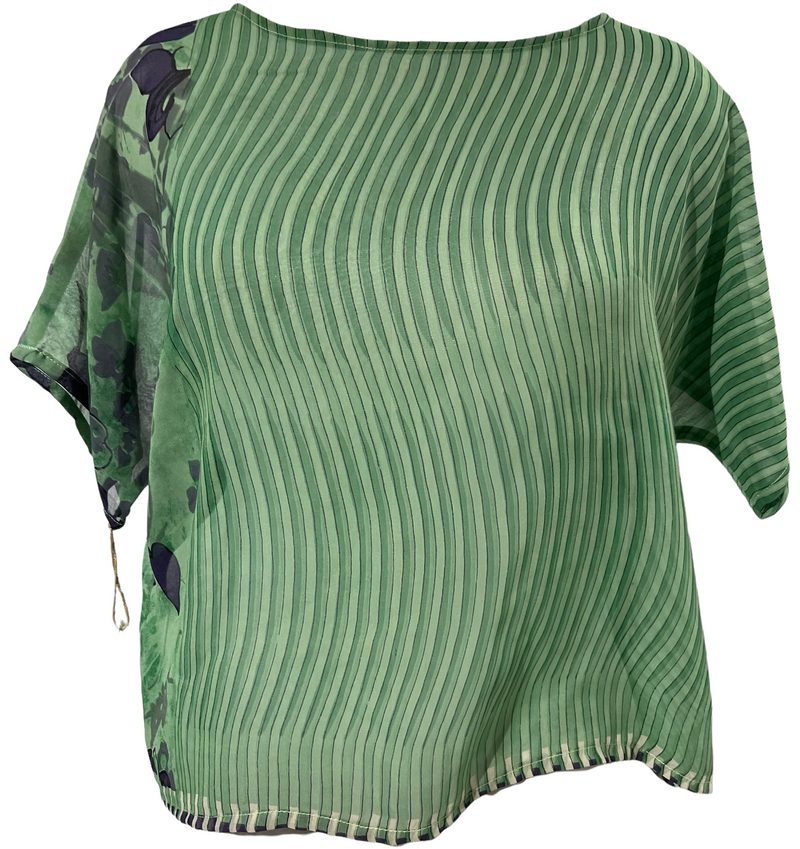 PRGM1533 Hymettus Sheer Pure Silk Boxy Top - sariKNOTsari slow fashion bryn walker linen Hamilton sustainable fashion gifts sari not sari Hamilton Fair trade  Ethical  Artisan made  Zero waste  Up-cycled Slow Fashion  Handmade  GTA Toronto Copper Pure Upcycled vintage silk handmade recycled recycle copper pure silk travel clothing hamilton vacation cruisewear resortwear bathing suit bathingsuit vacation etsy silk clothing gifts gift dress top pants linen bryn walker alive intentions kaarigar elephants