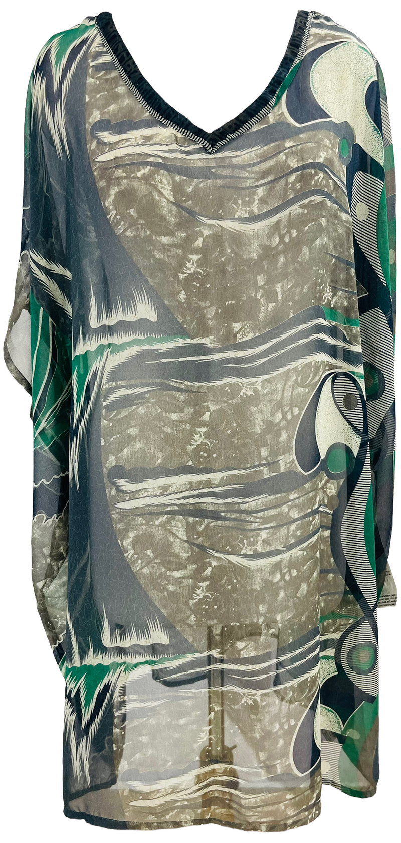 PRG1476 Filius Flitwick Sheer Pure Silk Midi Length Kaftan