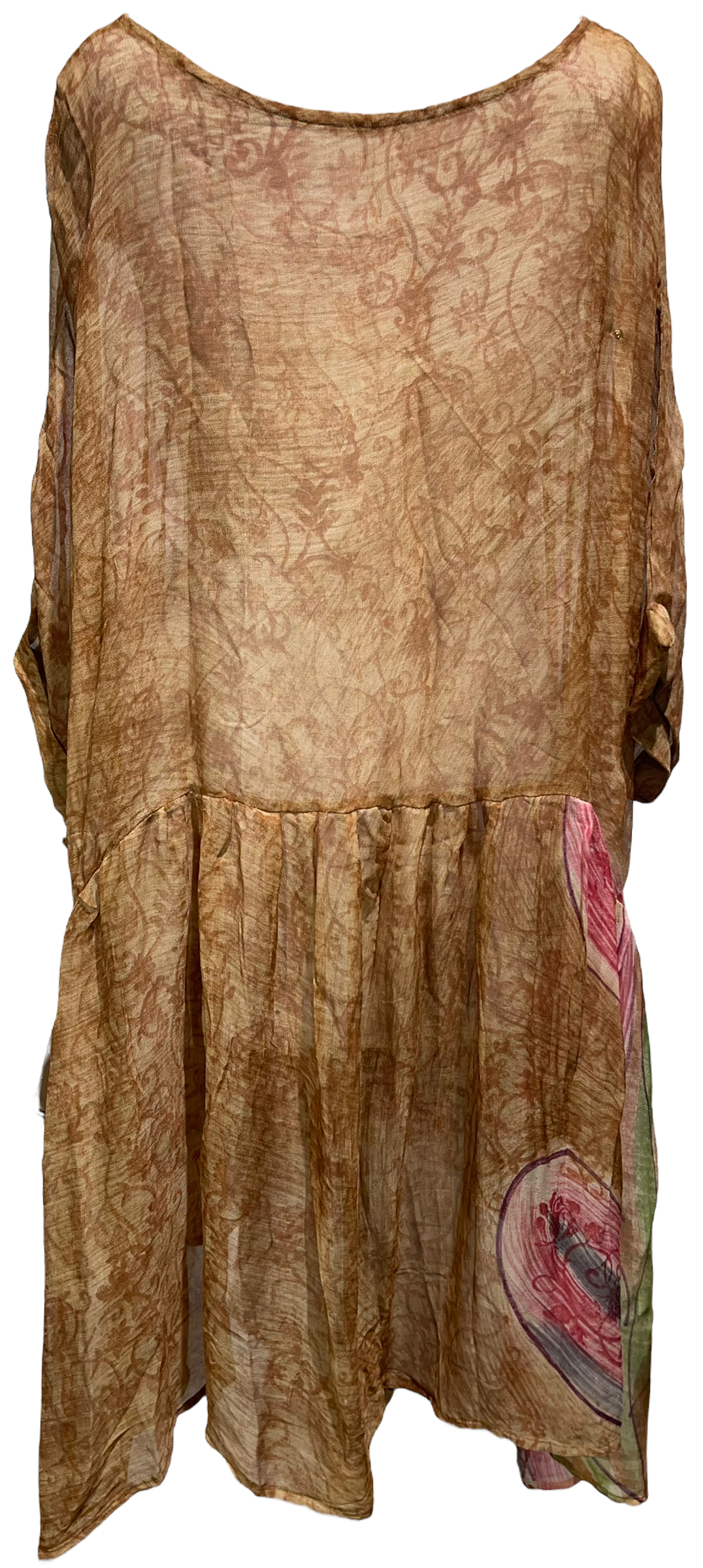 PRG2303 Eastern Alpine Mannikin Sheer Avatar Pure Silk Boxy Babydoll Dress
