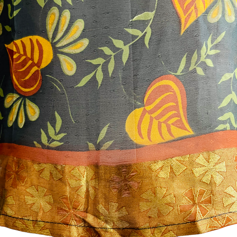 PRG862 Cedar Sheer Pure Silk Boxy Top - sariKNOTsari slow fashion bryn walker linen Hamilton sustainable fashion gifts sari not sari Hamilton Fair trade  Ethical  Artisan made  Zero waste  Up-cycled Slow Fashion  Handmade  GTA Toronto Copper Pure Upcycled vintage silk handmade recycled recycle copper pure silk travel clothing hamilton vacation cruisewear resortwear bathing suit bathingsuit vacation etsy silk clothing gifts gift dress top pants linen bryn walker alive intentions kaarigar elephants