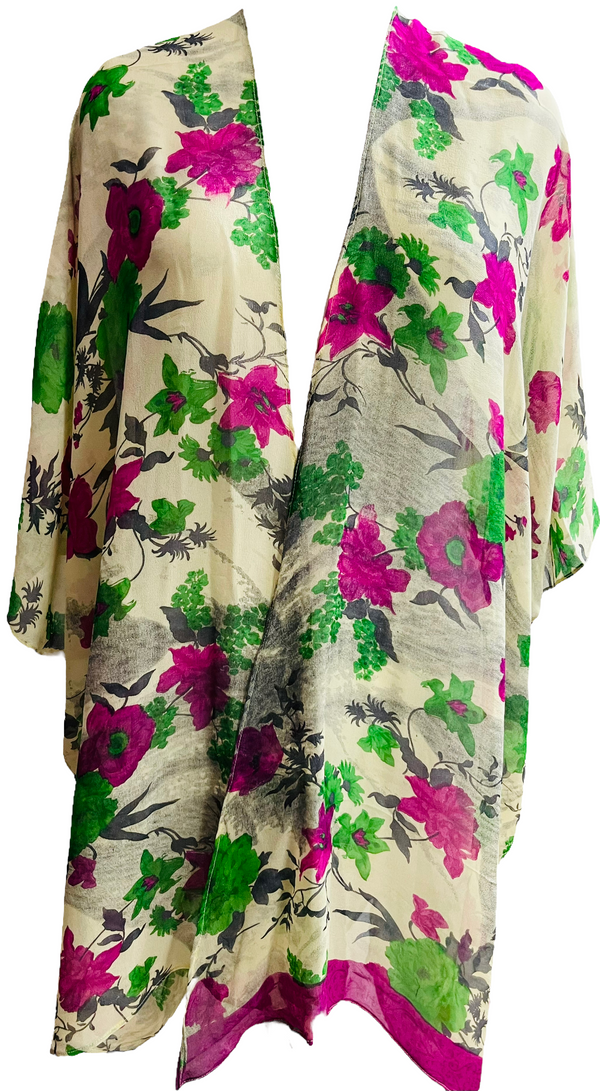 PRG1048 Larder Sheer Pure Silk Cardigan - sariKNOTsari slow fashion bryn walker linen Hamilton sustainable fashion gifts sari not sari Hamilton Fair trade  Ethical  Artisan made  Zero waste  Up-cycled Slow Fashion  Handmade  GTA Toronto Copper Pure Upcycled vintage silk handmade recycled recycle copper pure silk travel clothing hamilton vacation cruisewear resortwear bathing suit bathingsuit vacation etsy silk clothing gifts gift dress top pants linen bryn walker alive intentions kaarigar elephants