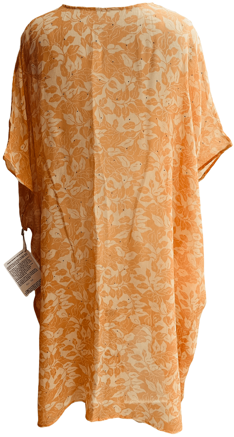 Misty Waters Sheer Pure Silk Midi Length Kaftan