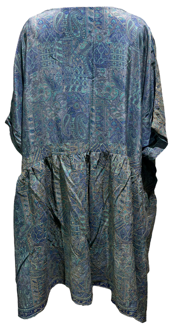 Aleksandra Ekster Avatar Pure Silk Boxy Babydoll Dress