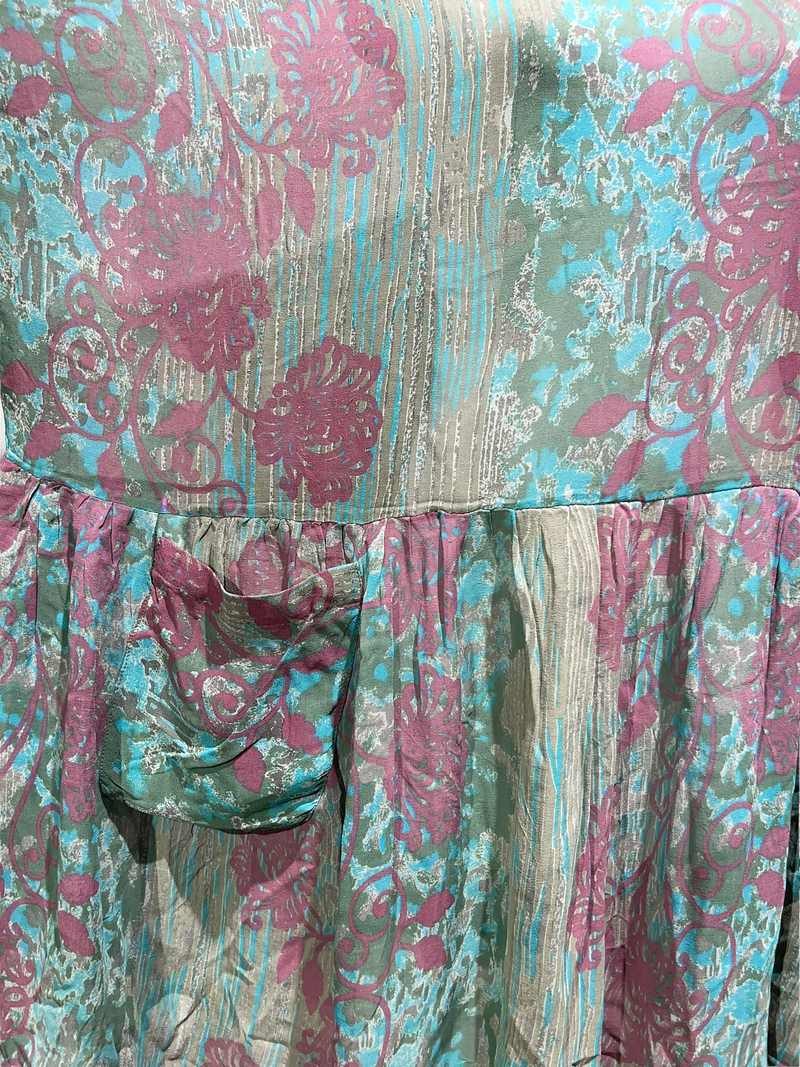 PRG2318 Elliot's Pheasant Sheer Avatar Pure Silk Boxy Babydoll Dress