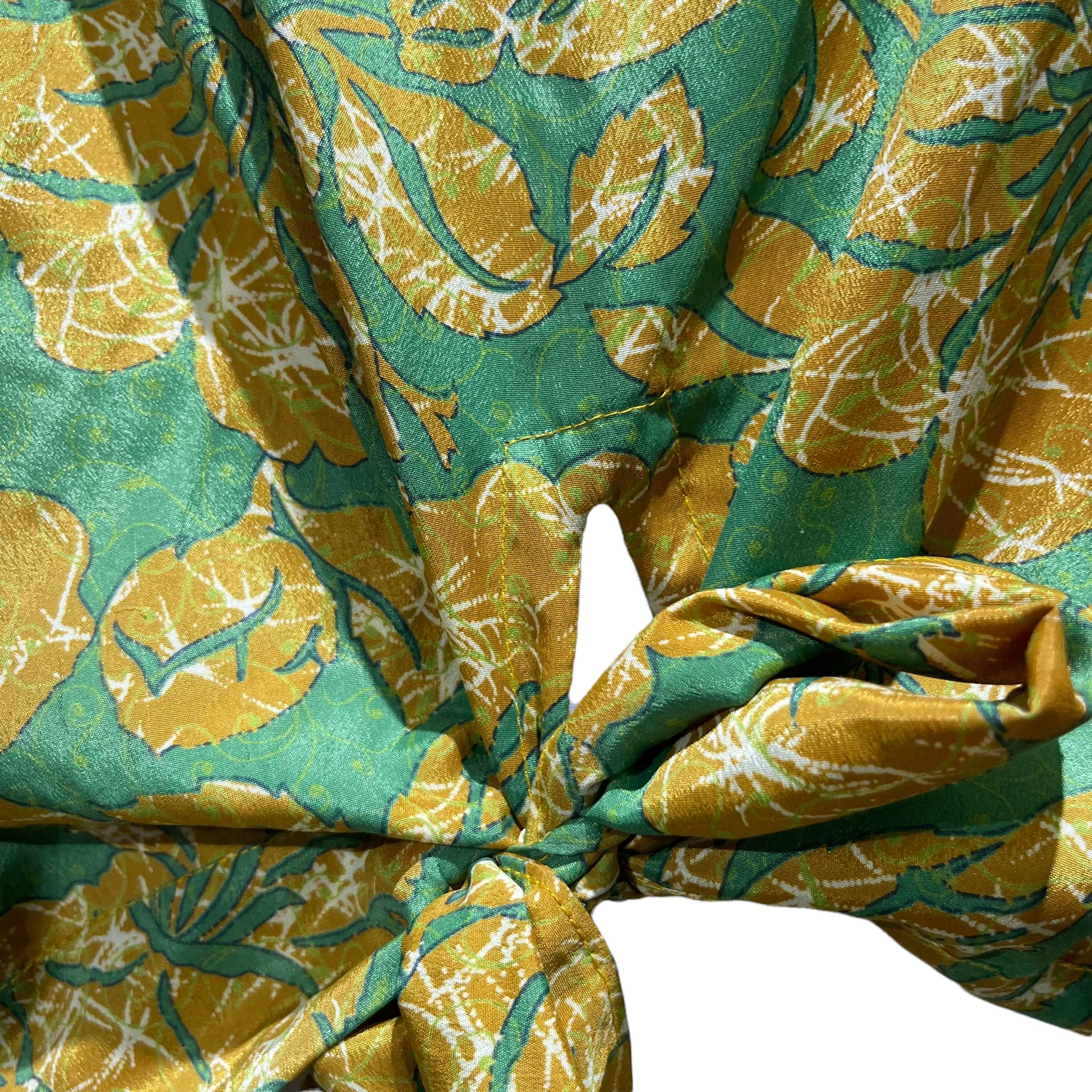 PRC2011 Bristled Grassbird Wabi Sabi Pure Silk Front Tie Top
