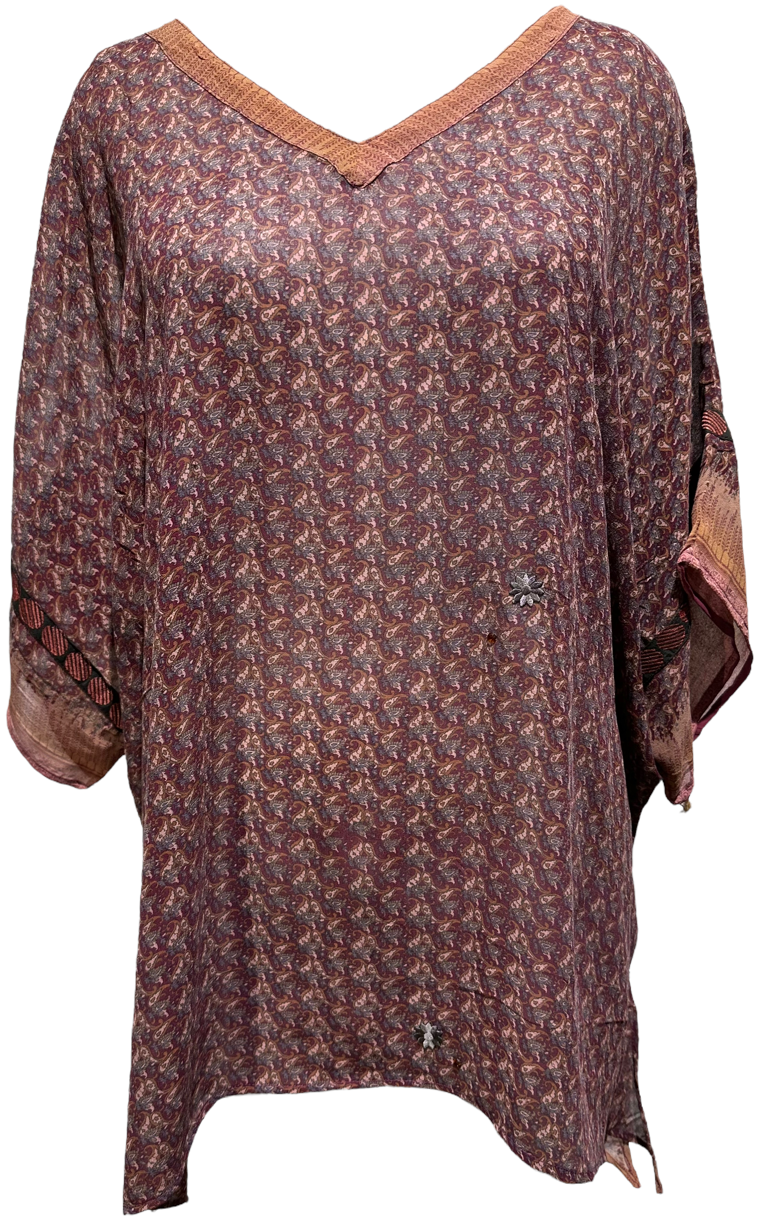 Andre Rexroth Sheer Avatar Pure Silk Long Tunic with Side Ties