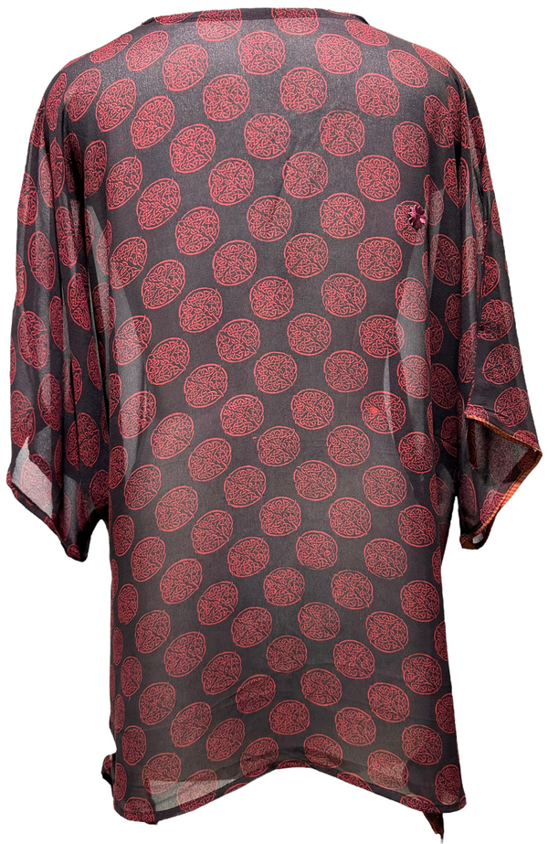 Brenda Bettinson Sheer Avatar Pure Silk Long Tunic with Side Ties