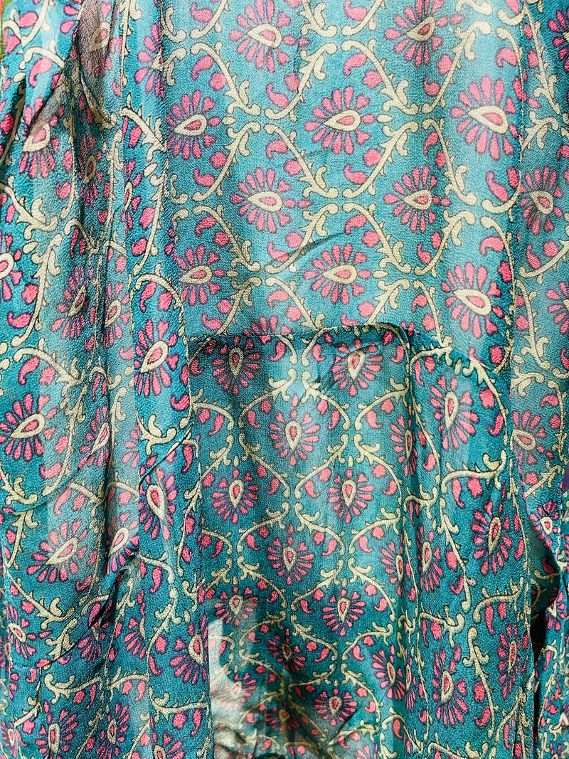 PRG3161 Barbara Schwartz Sheer Pure Silk Sculptural Long Tunic Dress