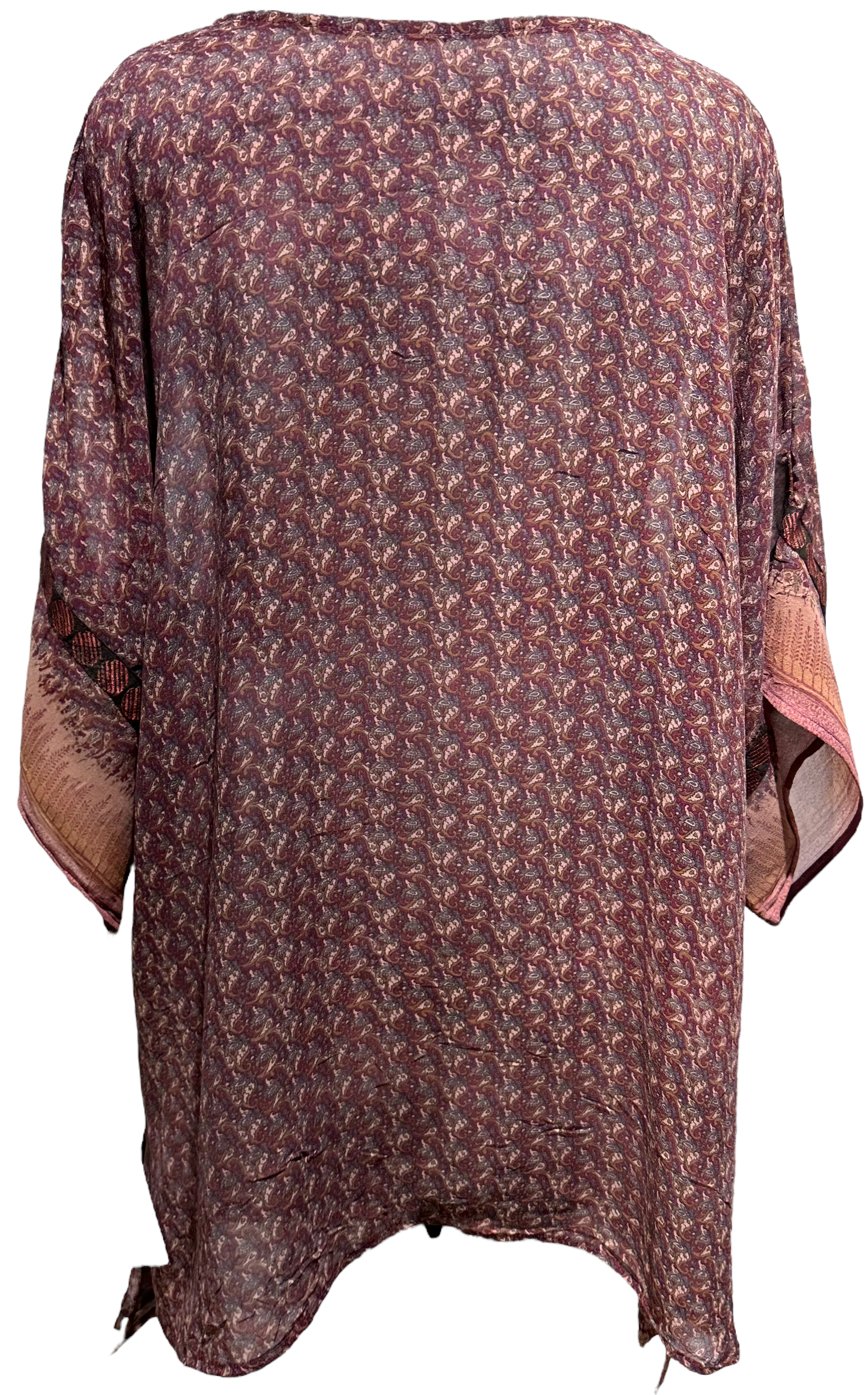 Andre Rexroth Sheer Avatar Pure Silk Long Tunic with Side Ties