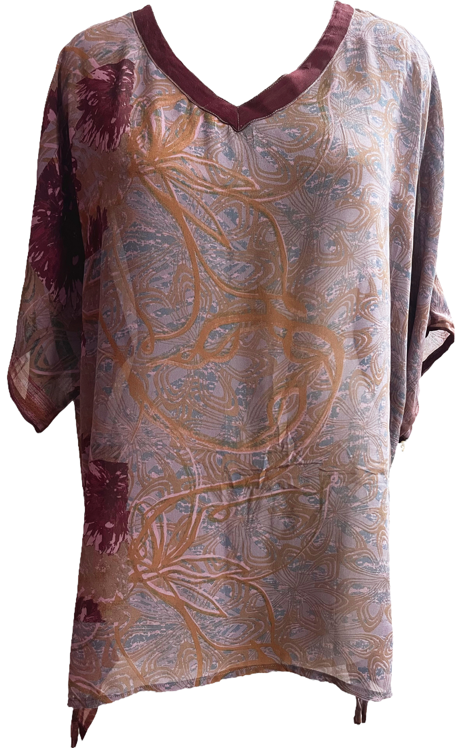 Kandibagh Sheer Avatar Pure Silk Long Tunic with Side Ties