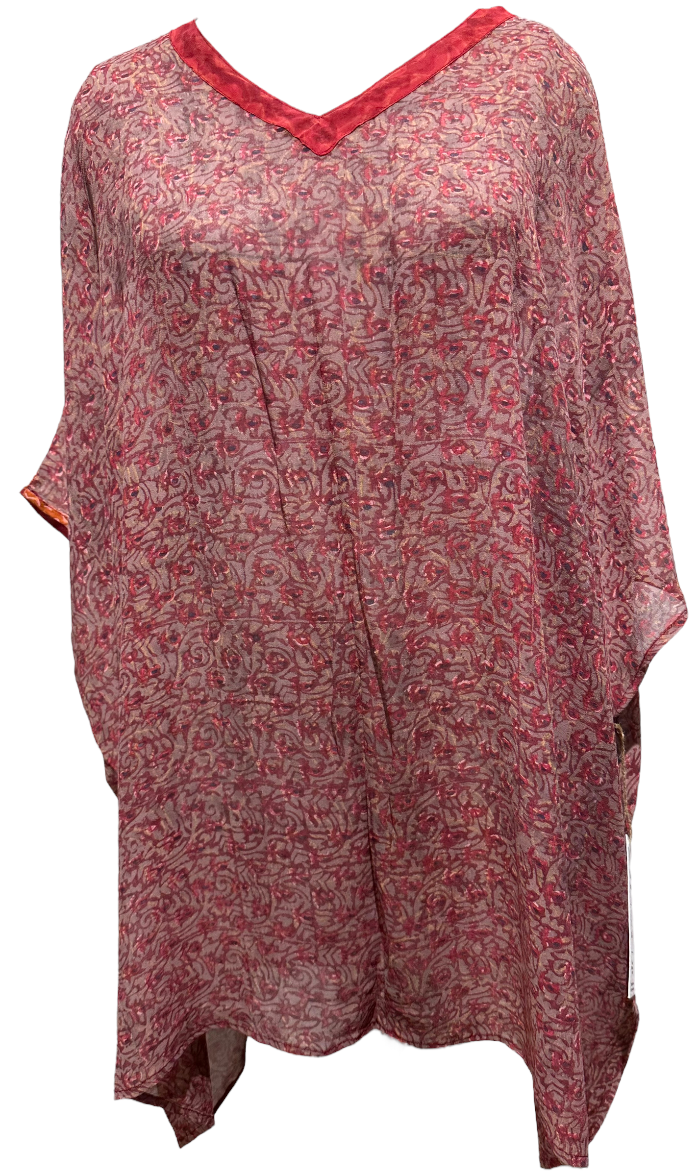 Ann Hunt Spencer Sheer Avatar Pure Silk Short Kaftan Tunic