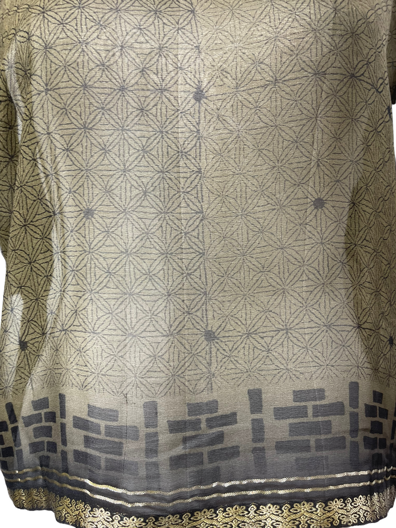 PRG1322 Captain Sheer Pure Silk Boxy Top - sariKNOTsari slow fashion bryn walker linen Hamilton sustainable fashion gifts sari not sari Hamilton Fair trade  Ethical  Artisan made  Zero waste  Up-cycled Slow Fashion  Handmade  GTA Toronto Copper Pure Upcycled vintage silk handmade recycled recycle copper pure silk travel clothing hamilton vacation cruisewear resortwear bathing suit bathingsuit vacation etsy silk clothing gifts gift dress top pants linen bryn walker alive intentions kaarigar elephants