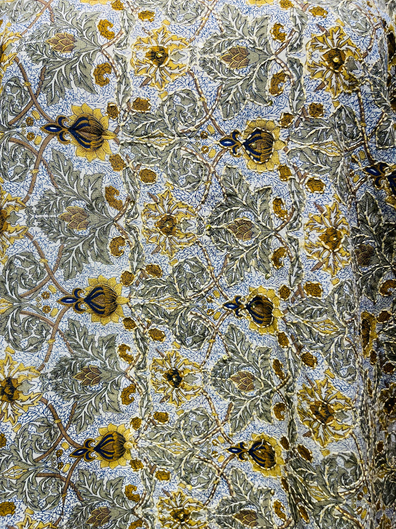 PRC3211 Sofia Areal Pure Silk Long Tunic with Side Ties