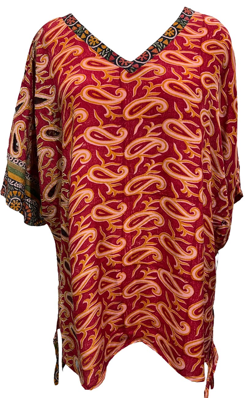 PRC2152 Gadwall Avatar Pure Silk Long Tunic with Side Ties