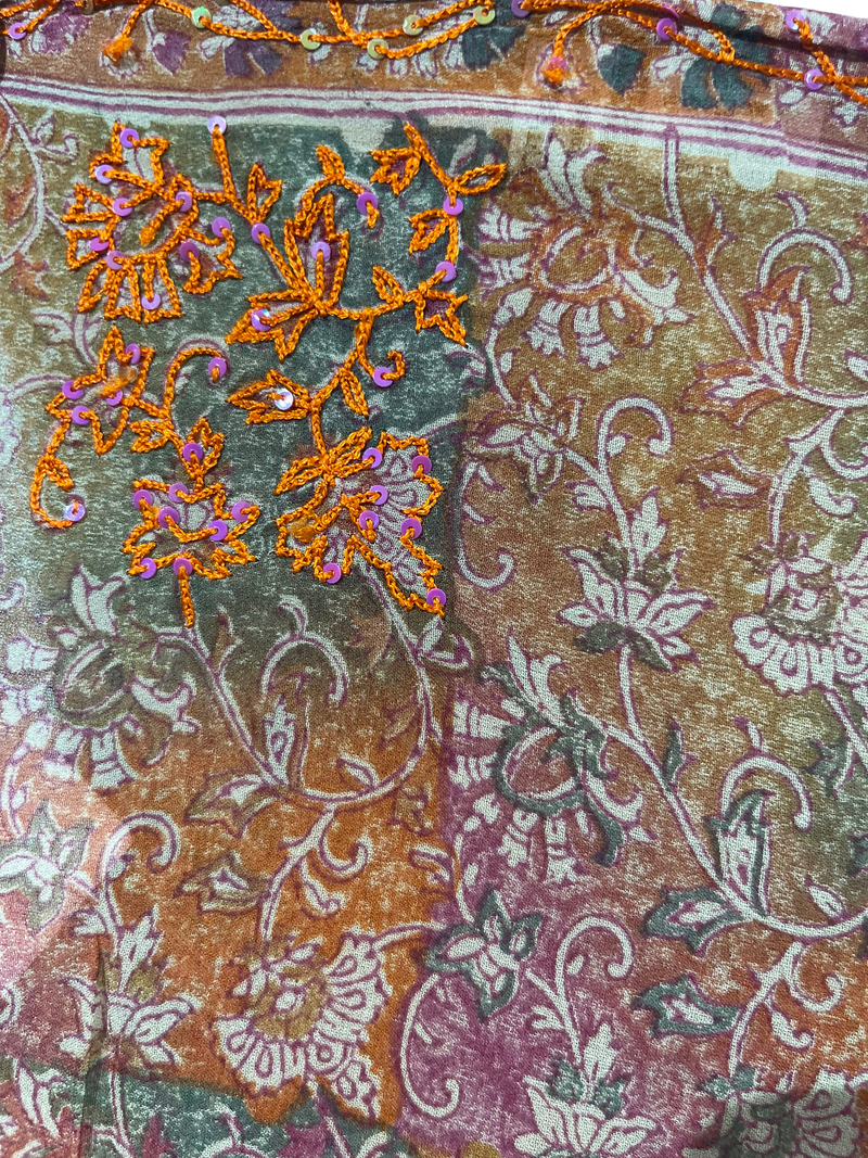 PRG1749 Sir Eglamour Sheer Pure Silk Shrug - sariKNOTsari slow fashion bryn walker linen Hamilton sustainable fashion gifts sari not sari Hamilton Fair trade  Ethical  Artisan made  Zero waste  Up-cycled Slow Fashion  Handmade  GTA Toronto Copper Pure Upcycled vintage silk handmade recycled recycle copper pure silk travel clothing hamilton vacation cruisewear resortwear bathing suit bathingsuit vacation etsy silk clothing gifts gift dress top pants linen bryn walker alive intentions kaarigar elephants