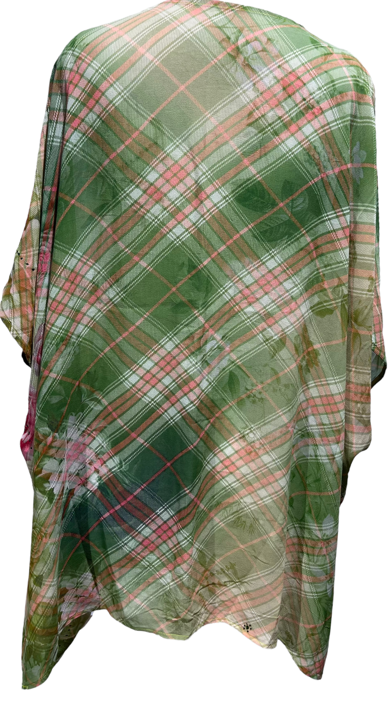 PRG2272 Desert Finch Wabi Sabi Sheer Pure Silk Short Kaftan Tunic