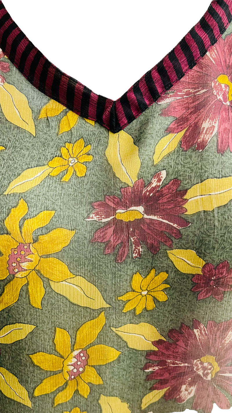 Cotoneaster Sheer Pure Silk Long Tunic with Side Ties