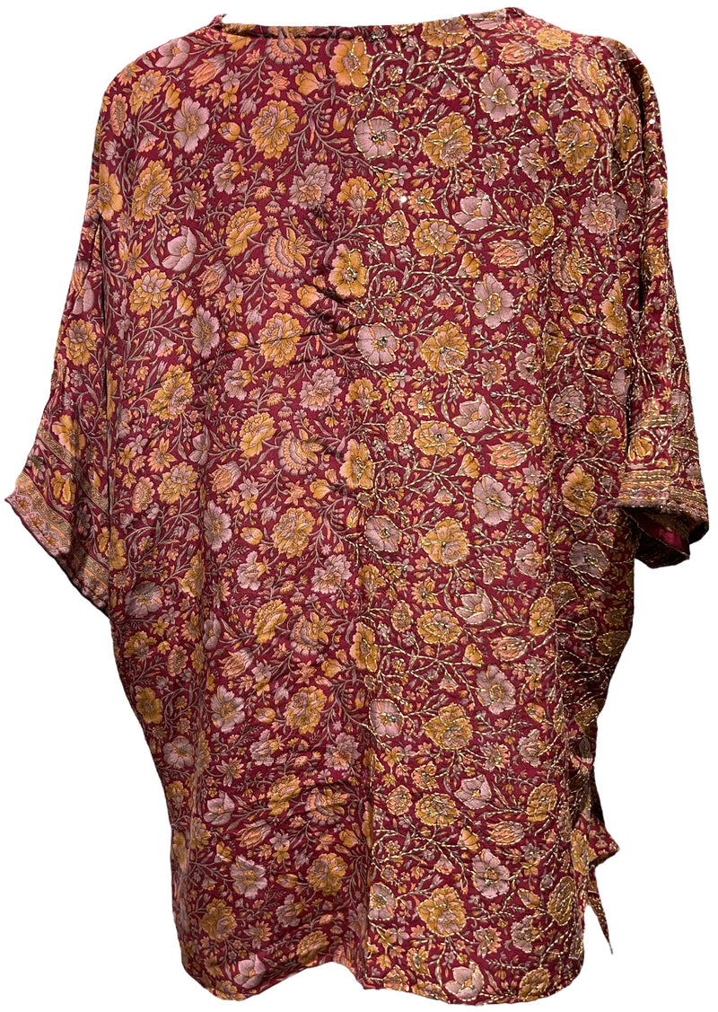 PRC3194 Mary Evans Pure Silk Long Tunic with Side Ties