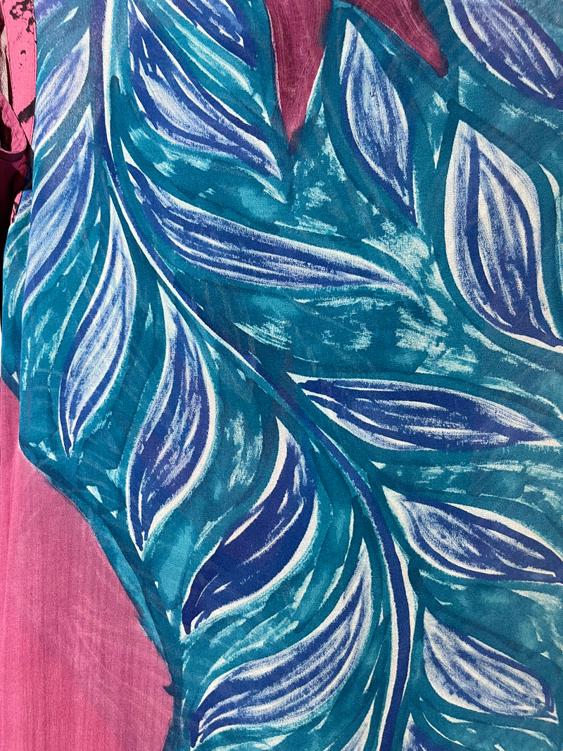 PRGM1513 Francisca Sheer Pure Silk Midi Length Kaftan