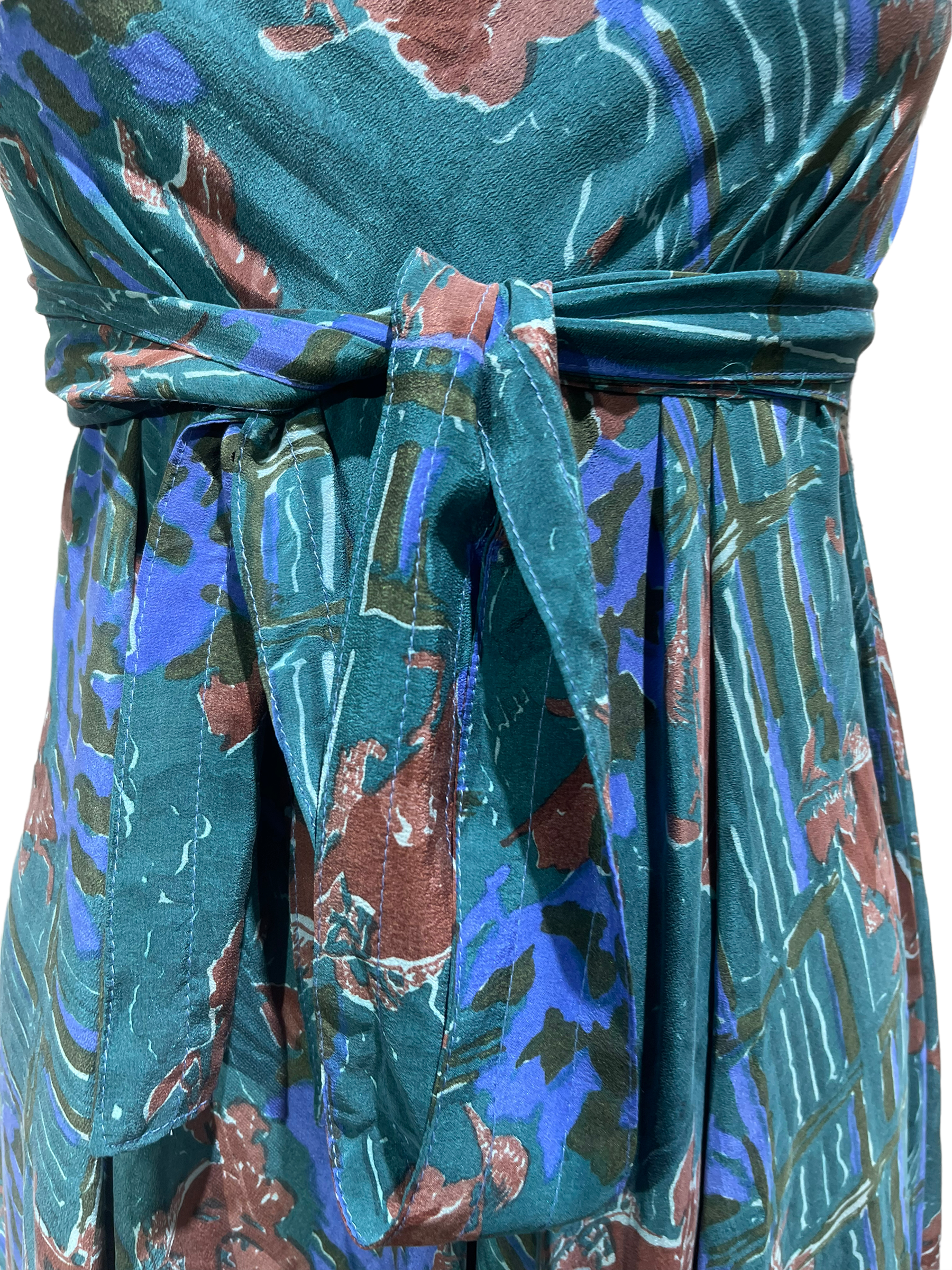 PRC1989 Black Boubou Avatar Pure Silk Maxi Dress with Belt