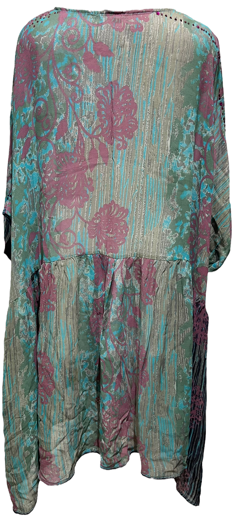 PRG2318 Elliot's Pheasant Sheer Avatar Pure Silk Boxy Babydoll Dress
