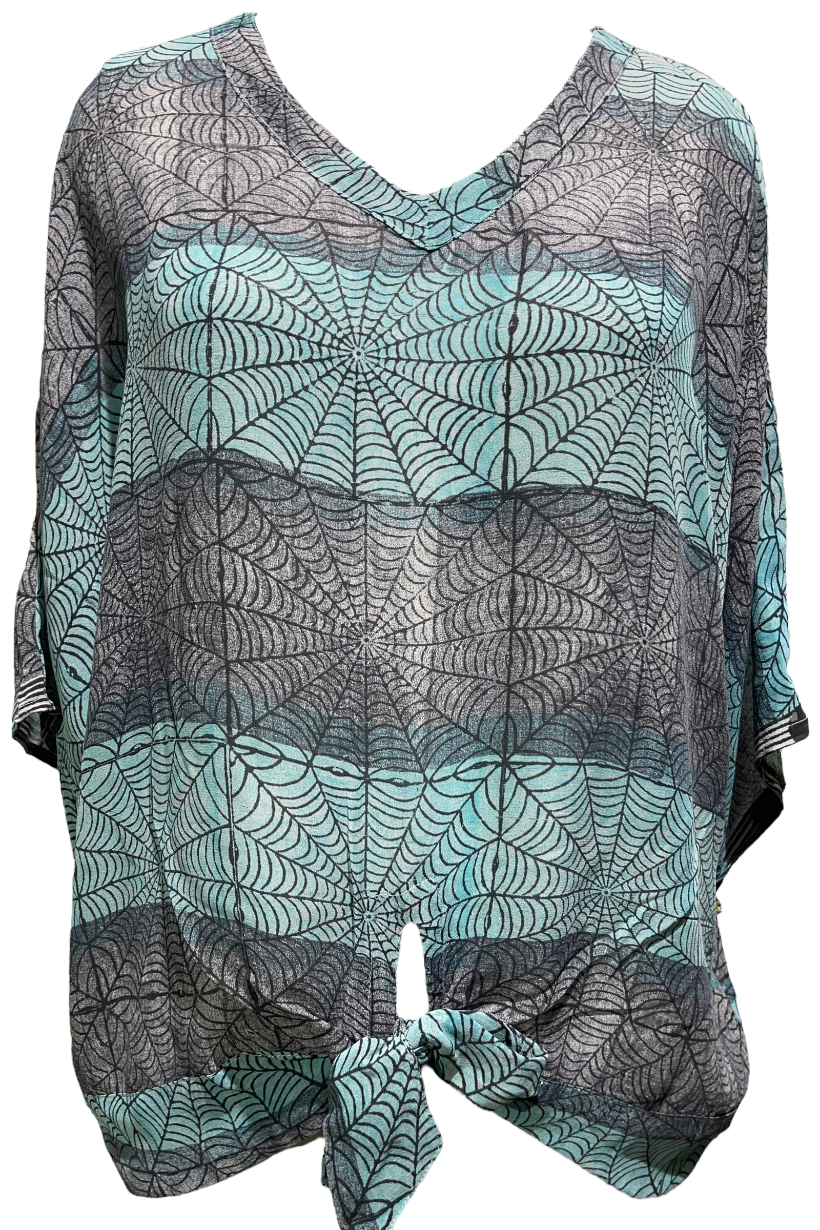 Eve Arnold Sheer Avatar Pure Silk Front Tie Top