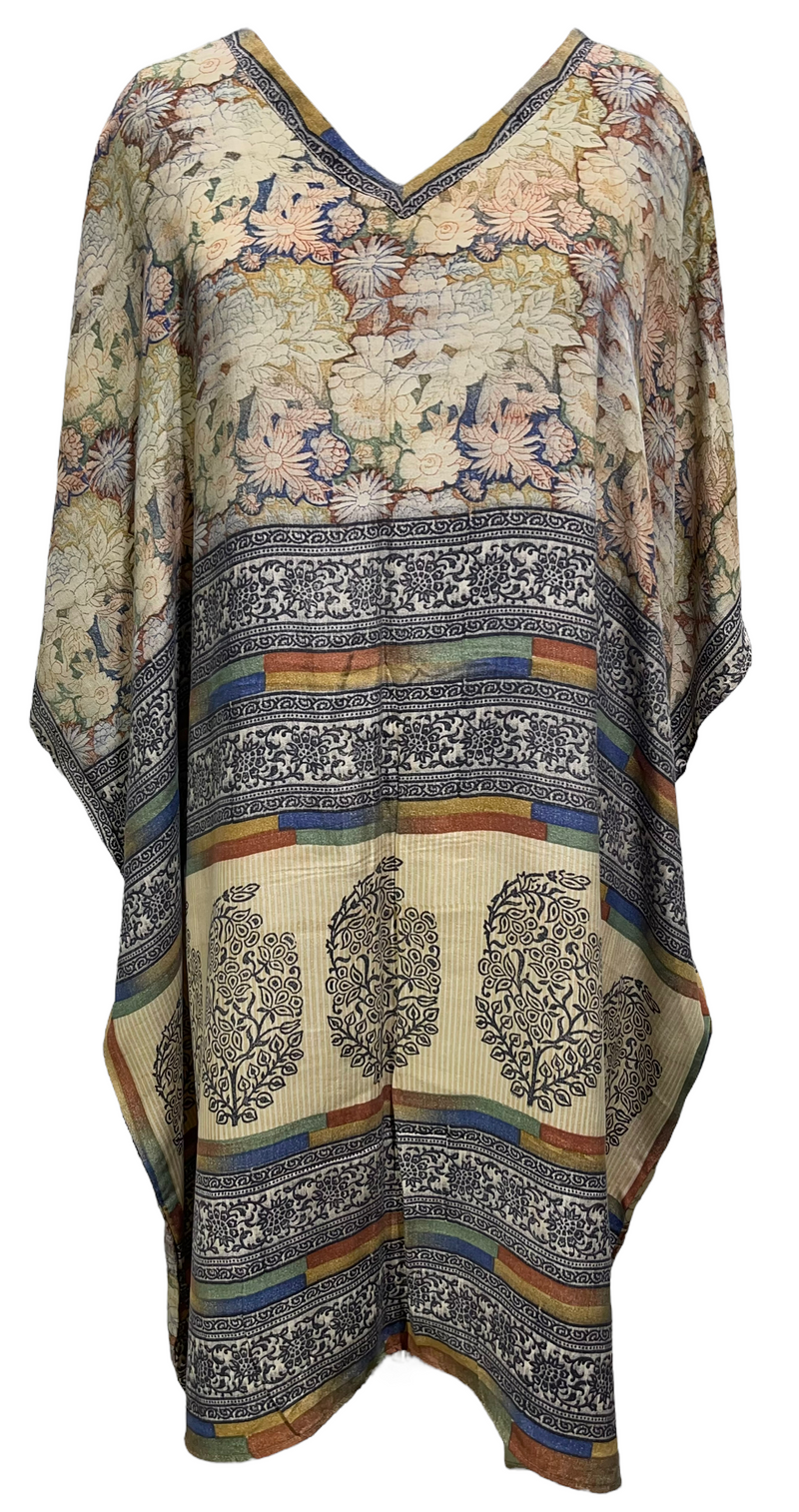 PRC2551 Foveaux Shag Avatar Pure Silk Midi Length Kaftan