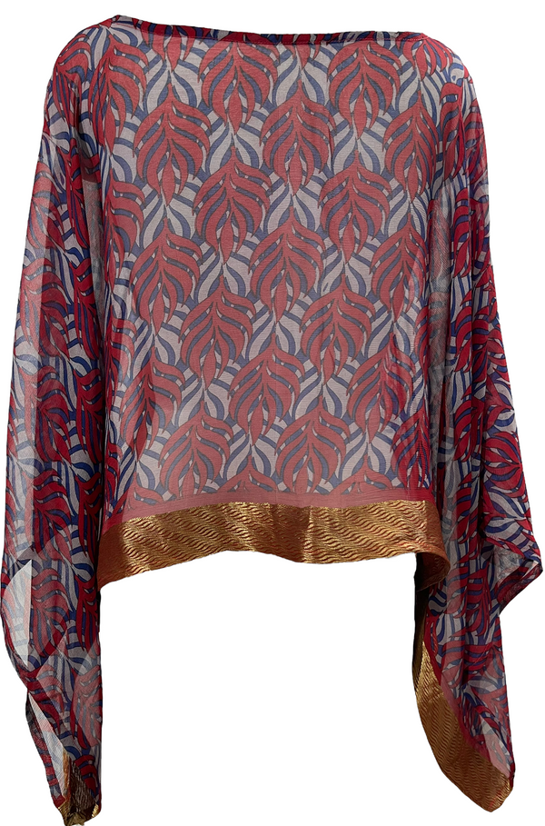 PRGM1555 Gilderoy Lockhart Sheer Pure Silk Kimono-Sleeved Top
